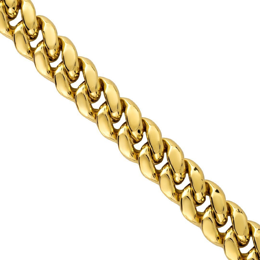 14k Yellow Gold Hollow Cuban Link Chain mm