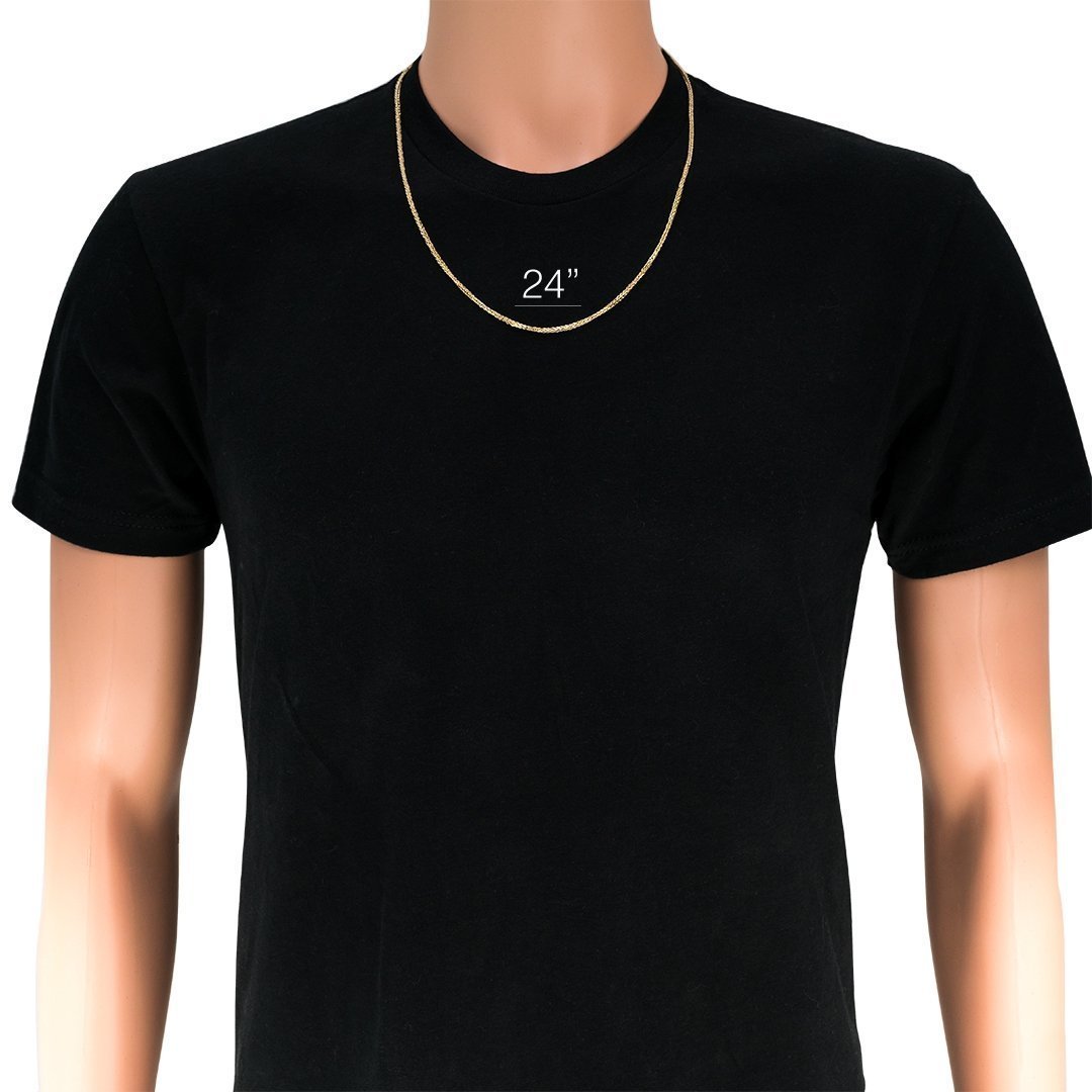 14K Yellow Gold Spiga Wheat Chain 2 mm