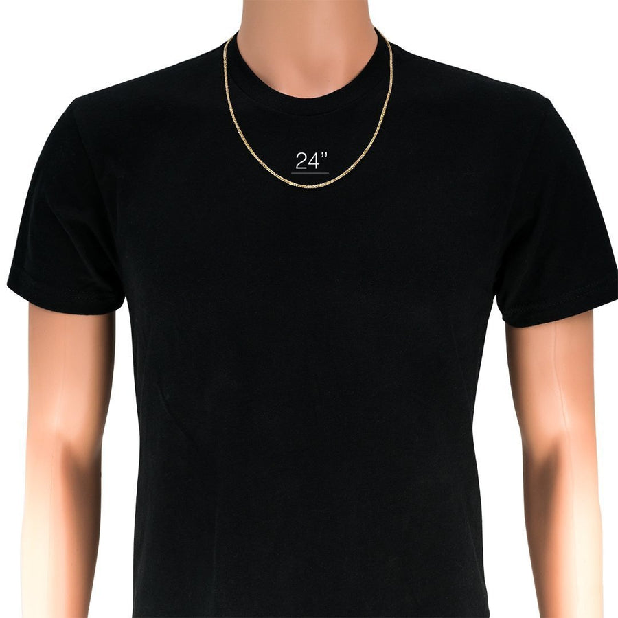 14K Yellow Gold Spiga Wheat Chain 2 mm