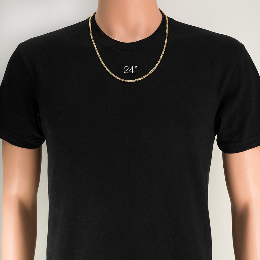 14k Yellow Gold Wheat Spiga Chain 3.5 mm
