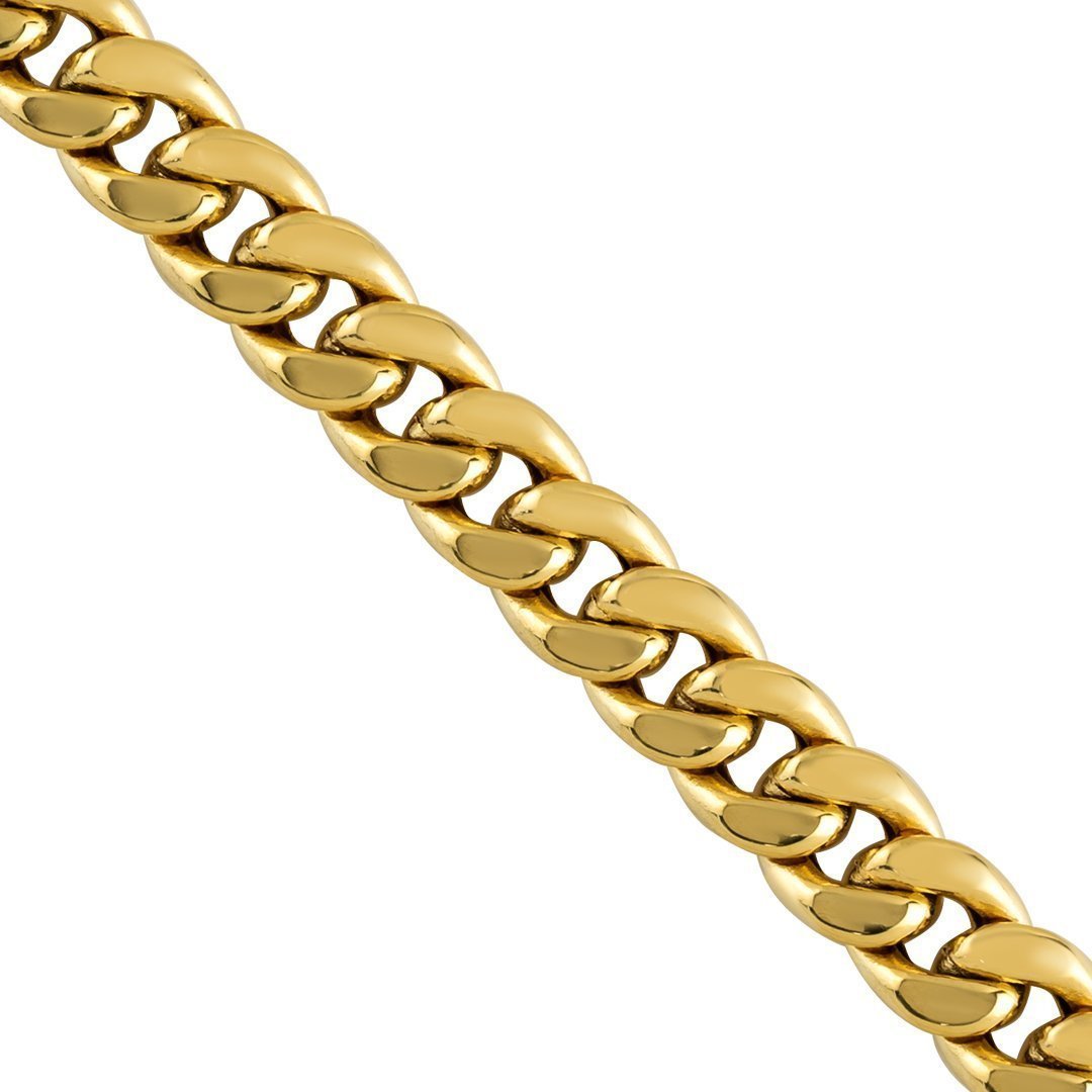 14k Yellow Hollow Gold Cuban Link Chain 5.5 mm