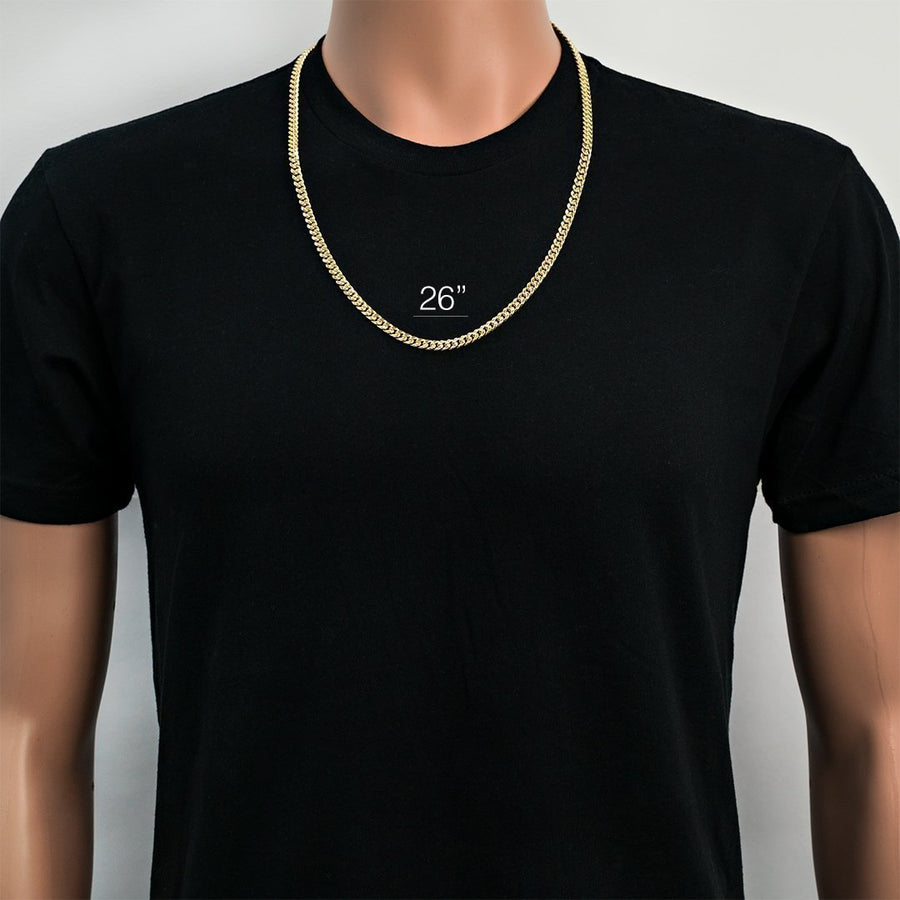 14k Yellow Hollow Gold Cuban Link Chain 5.5 mm