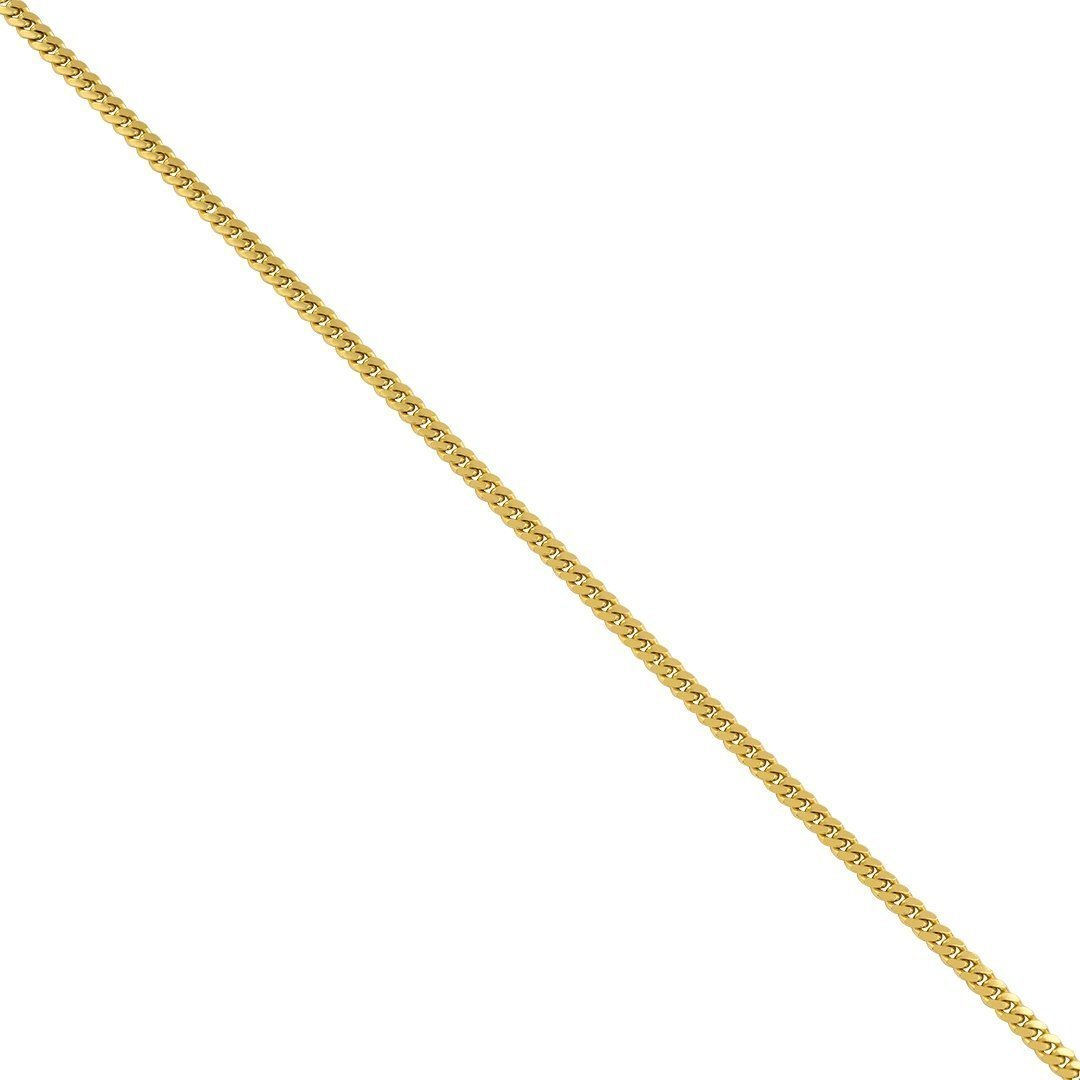 14k Yellow Solid Gold Cuban Link Chain 2.5 mm