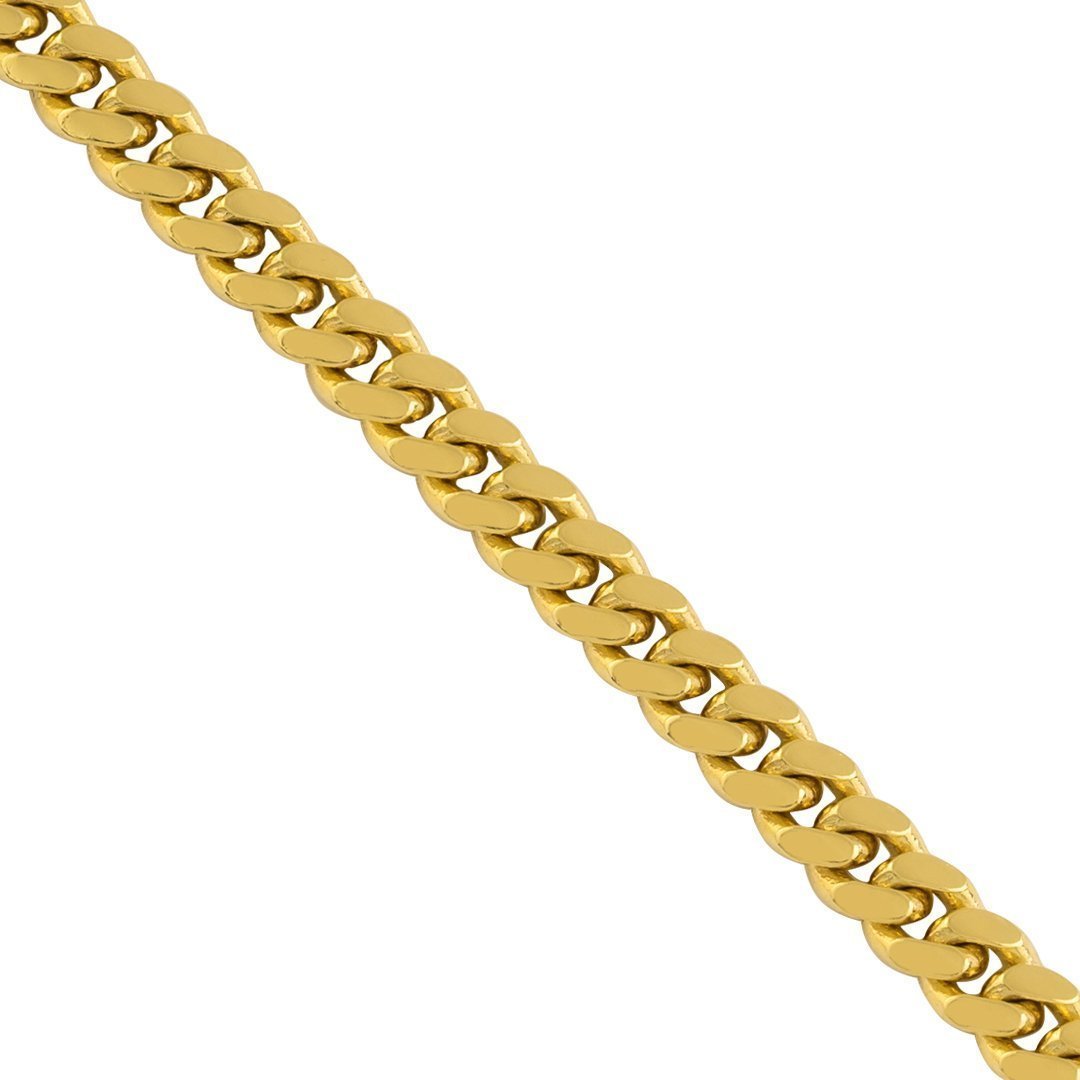 14k Yellow Solid Gold Cuban Link Chain 2.5 mm