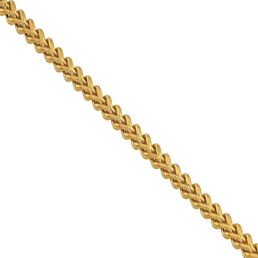 14K Yellow Solid Gold Franco Chain 3 mm