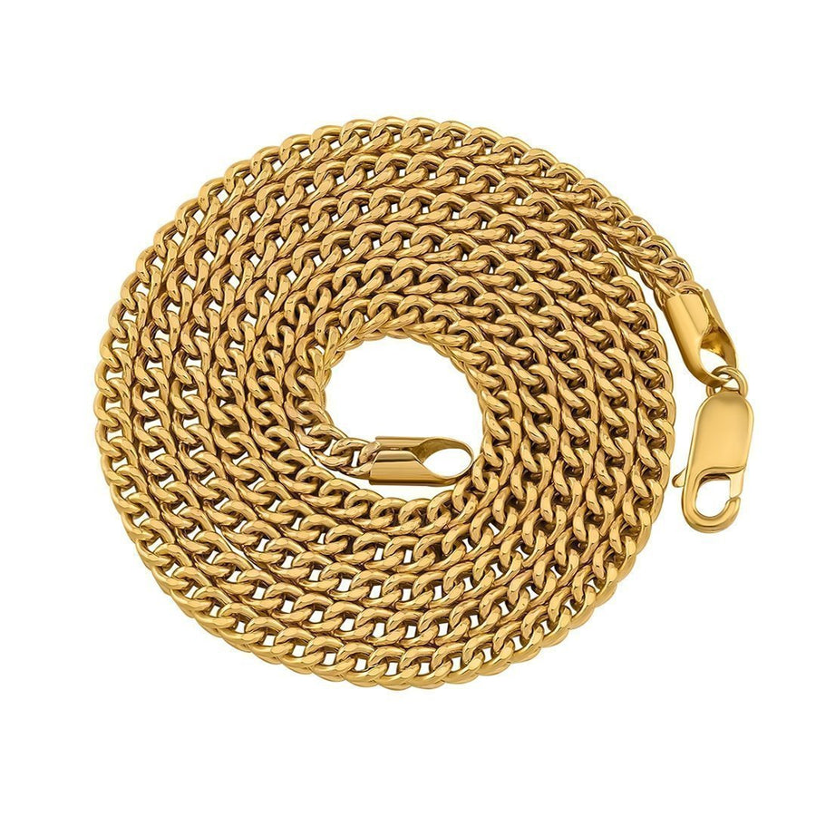 14K Yellow Solid Gold Franco Chain 3 mm