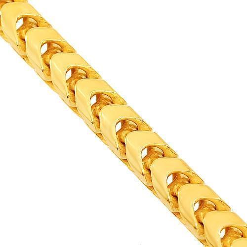 14K Yellow Solid Gold Mens Franco Chain 5 mm