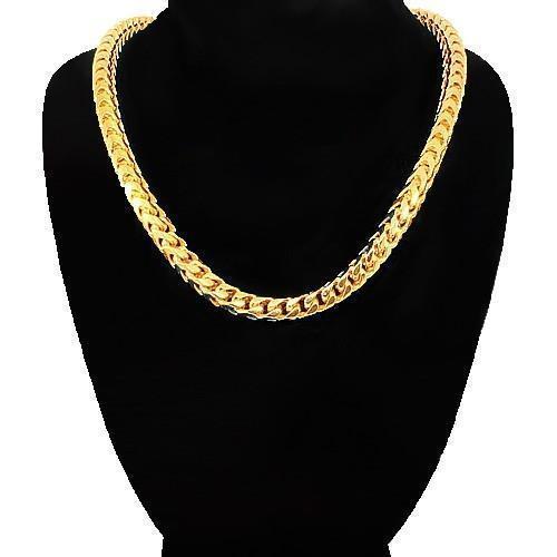 14K Yellow Gold Mens Solid Franco Chain mm