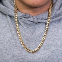 Thumbnail for 14k Yellow Solid Gold Miami Cuban Chain 9 mm