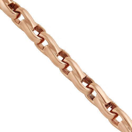 18K Rose Solid Gold Mens Fancy Chain 3 mm