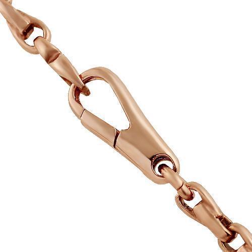 18K Rose Solid Gold Mens Fancy Chain 3 mm