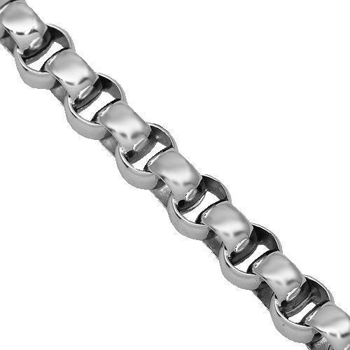 18K White Gold Mens Fancy Chain 5 mm