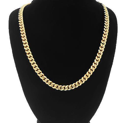 18K Yellow Gold Classic Mens Cuban Chain 7 mm