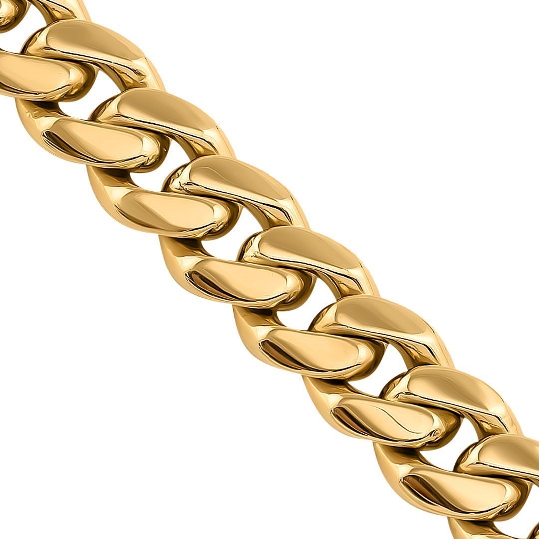 18k Yellow Gold Cuban Link Chain 10.5 mm