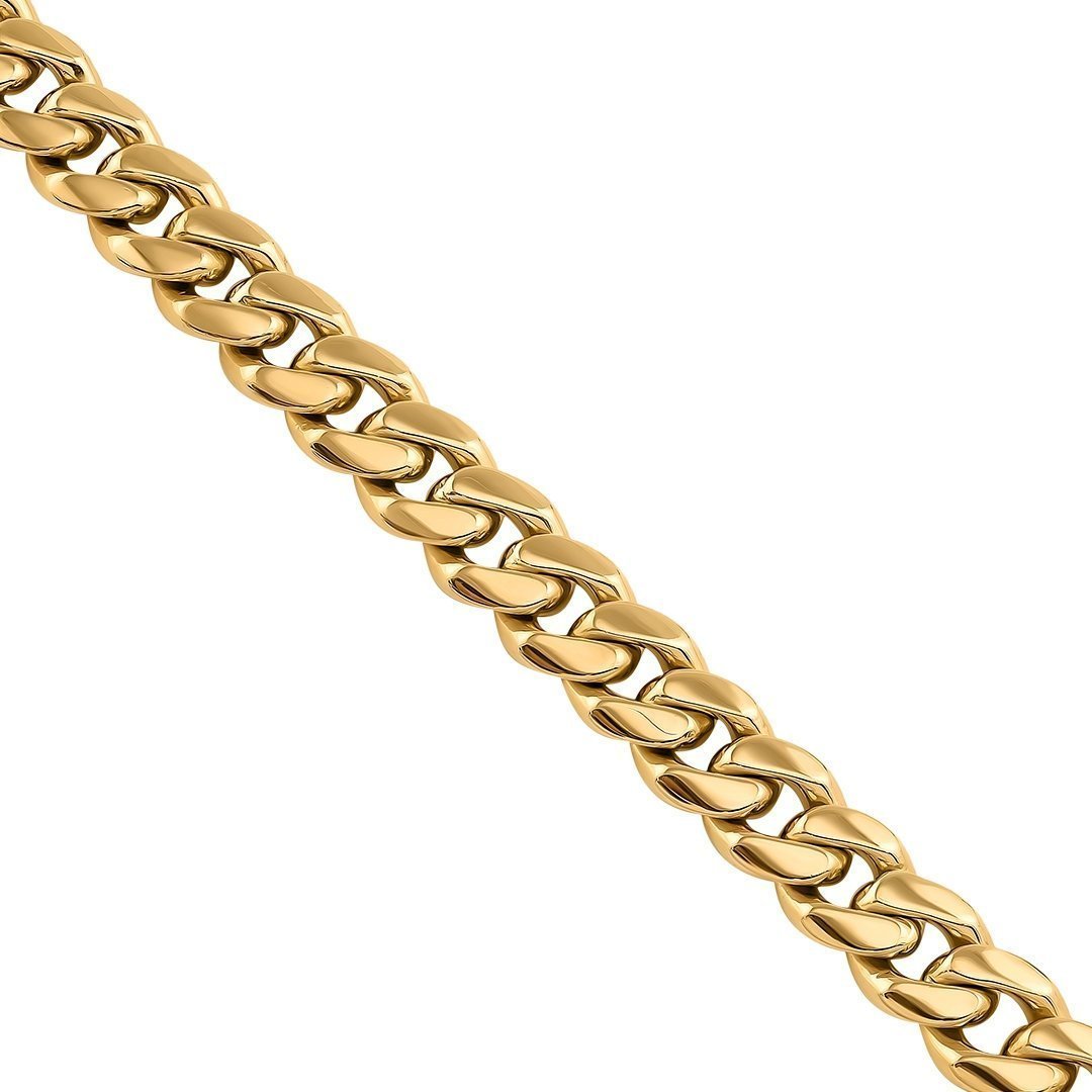 18k Yellow Gold Cuban Link Chain 10.5 mm