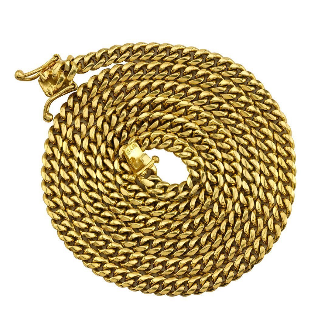 18k Yellow Gold Cuban Link Chain 4.5 mm