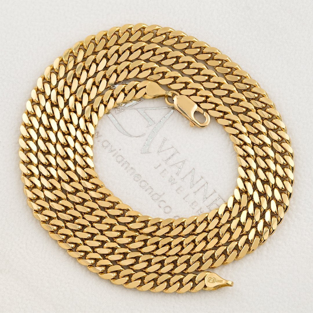 18K Yellow Gold Mens Cuban Chain 5 mm