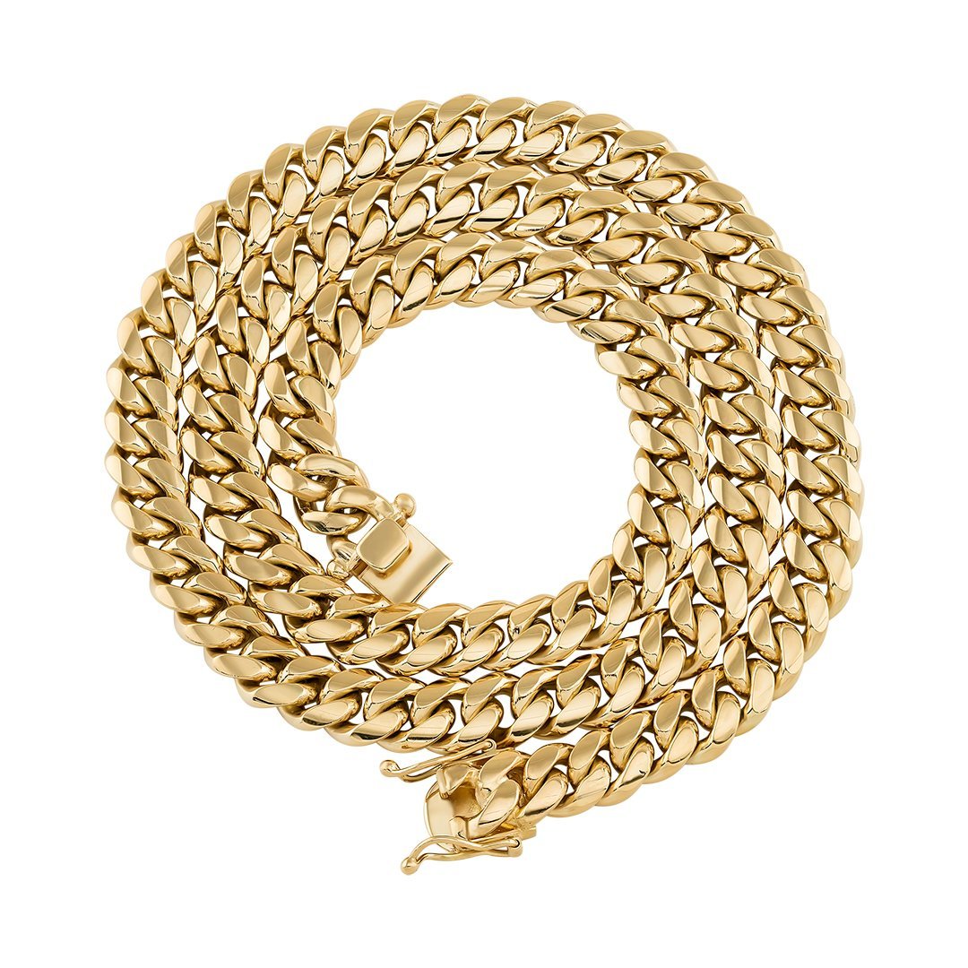 18k Yellow Gold Solid Mens Cuban Chain 5 mm – Avianne Jewelers