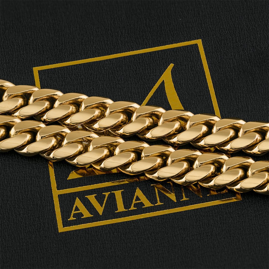 k Yellow Gold Solid Miami Cuban Link Chain  mm – Avianne Jewelers