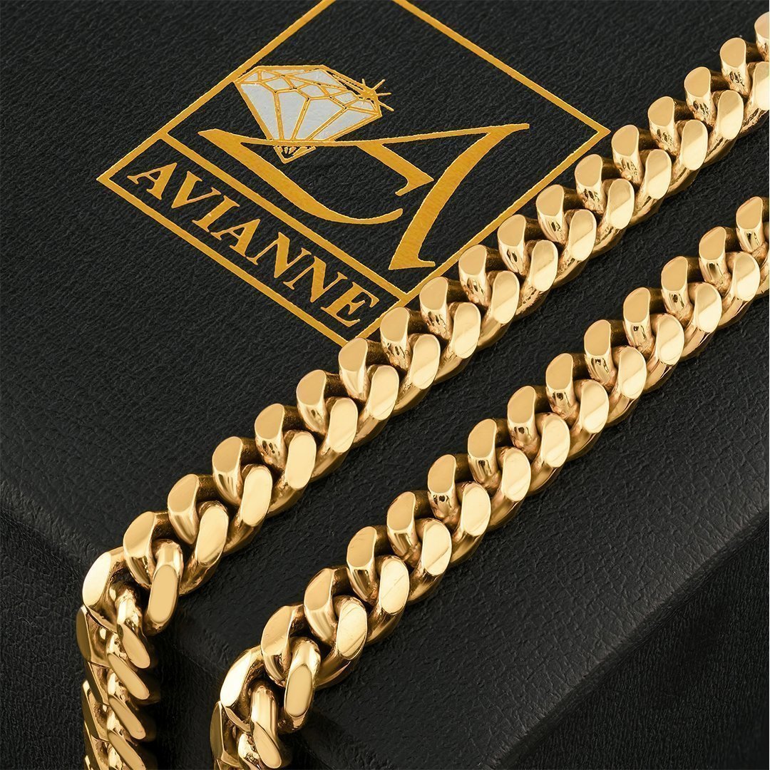 18k Yellow Gold Solid Mens Cuban Link Chain 5 mm – Avianne Jewelers