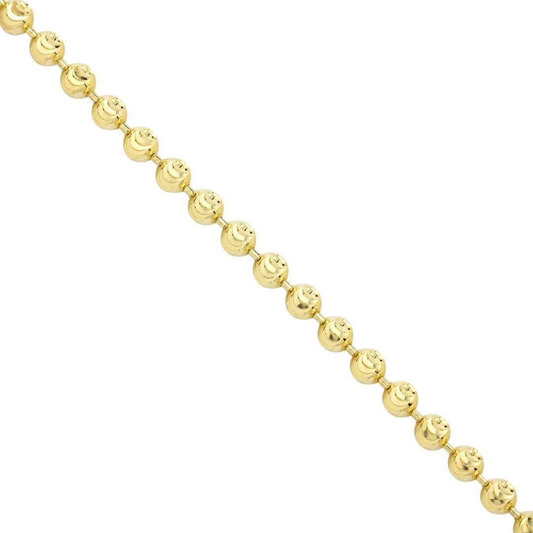 14k Yellow Gold Moon Cut Ball Bead Chain 3 mm – Avianne Jewelers