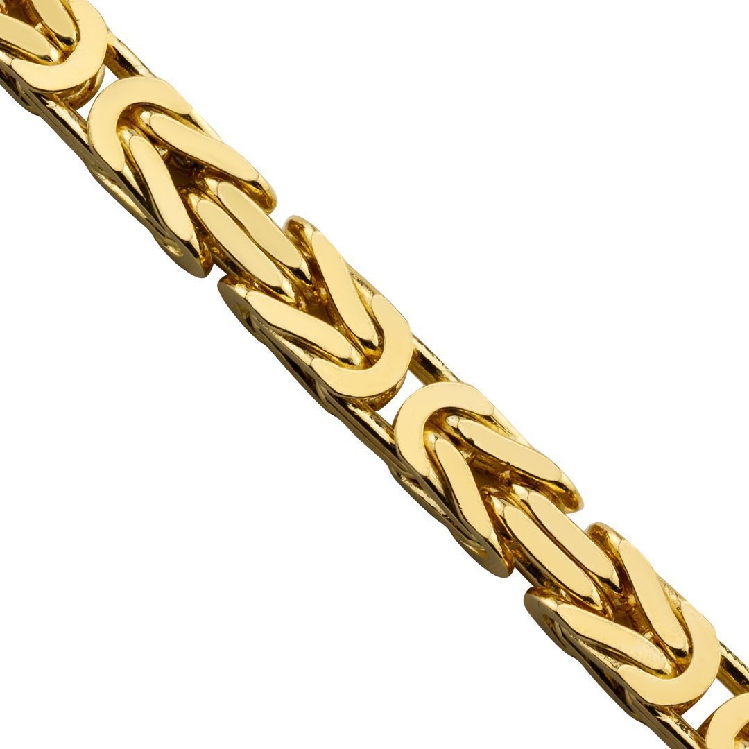 14k Yellow Gold Byzantine Link Chain 6 mm