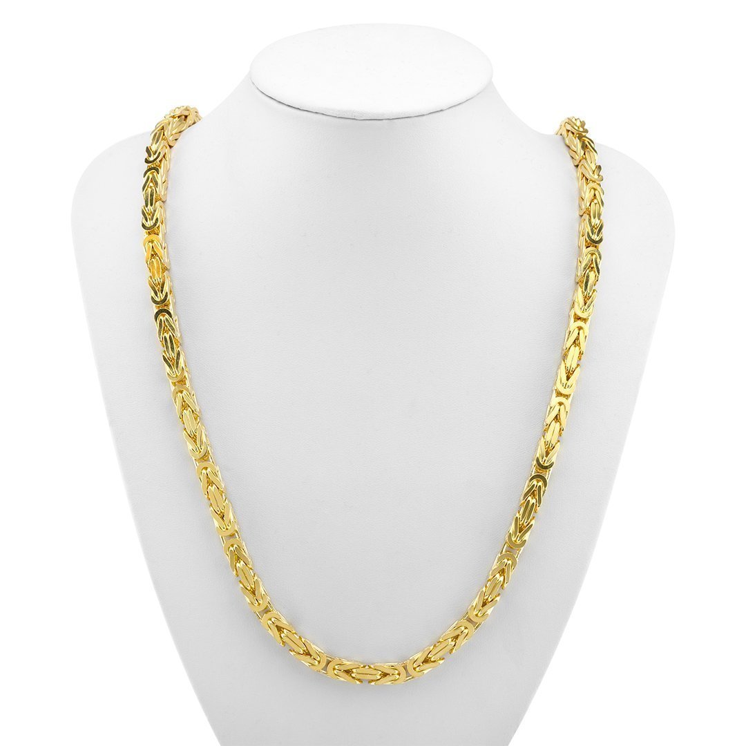 14k Yellow Gold Byzantine Link Chain mm