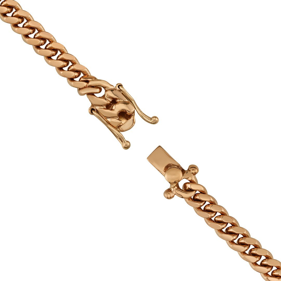 Cuban Link Chain in 14k Rose Gold 10.5 mm