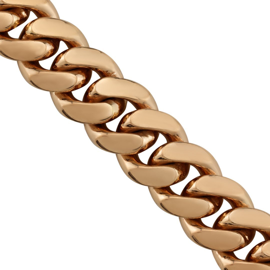 Cuban Link Chain in 14k Rose Gold 10.5 mm