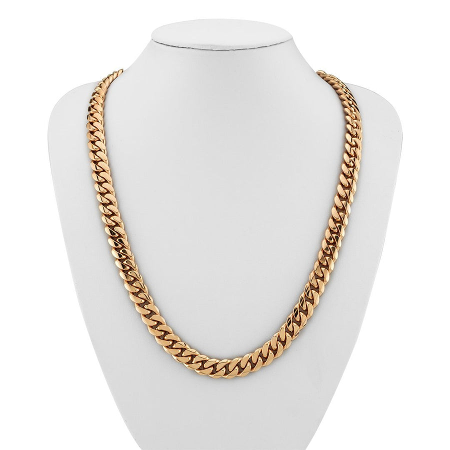 Cuban Link Chain in 14k Rose Gold 10.5 mm