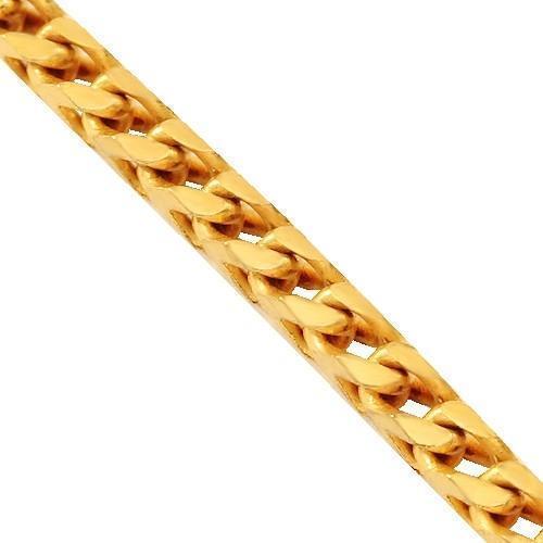 Mens Franco Chain in 10K Yellow Gold 4 mm