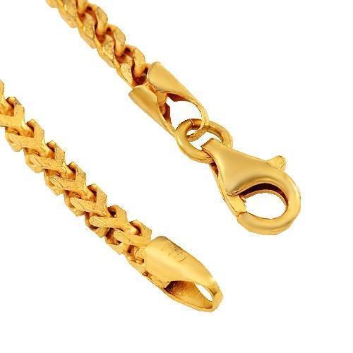 Mens Franco Chain in 10K Yellow Gold 4 mm