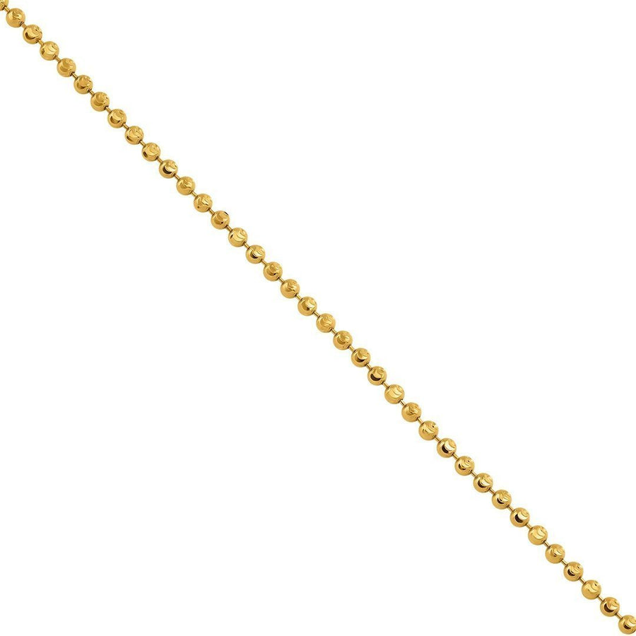 Moon Cut Ball Chain in 10k Yellow Gold 1.7 mm