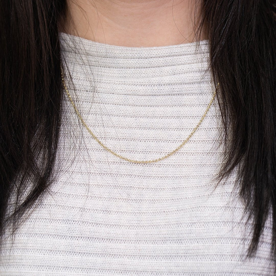Moon Cut Ball Chain in 10k Yellow Gold 1.7 mm