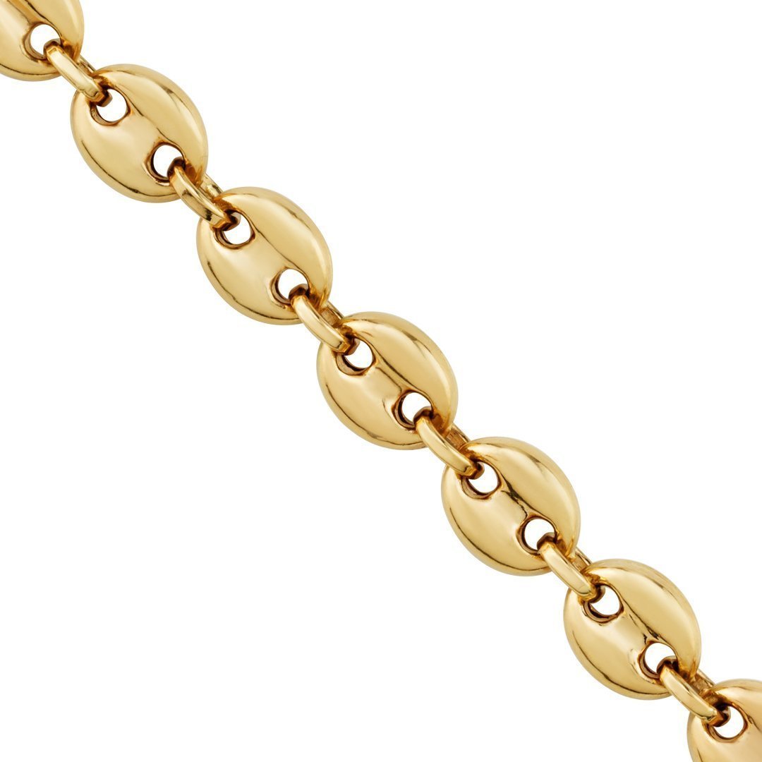 Puff Link Chain in 14k Yellow Gold 6 mm