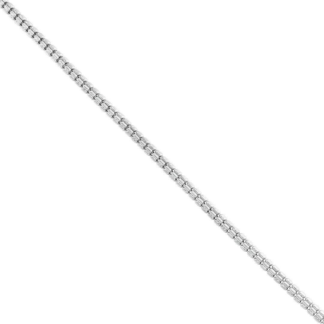 Semi-Solid 10k White Gold Chain 4 mm