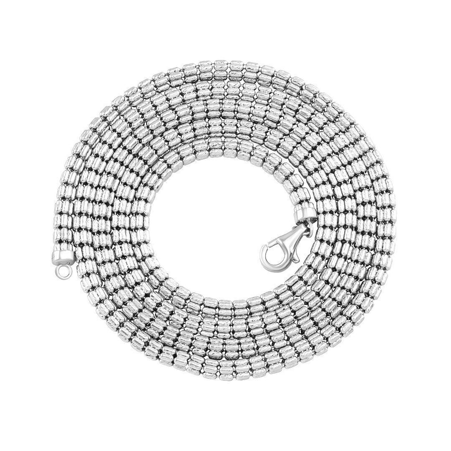 Semi-Solid 10k White Gold Chain 4 mm