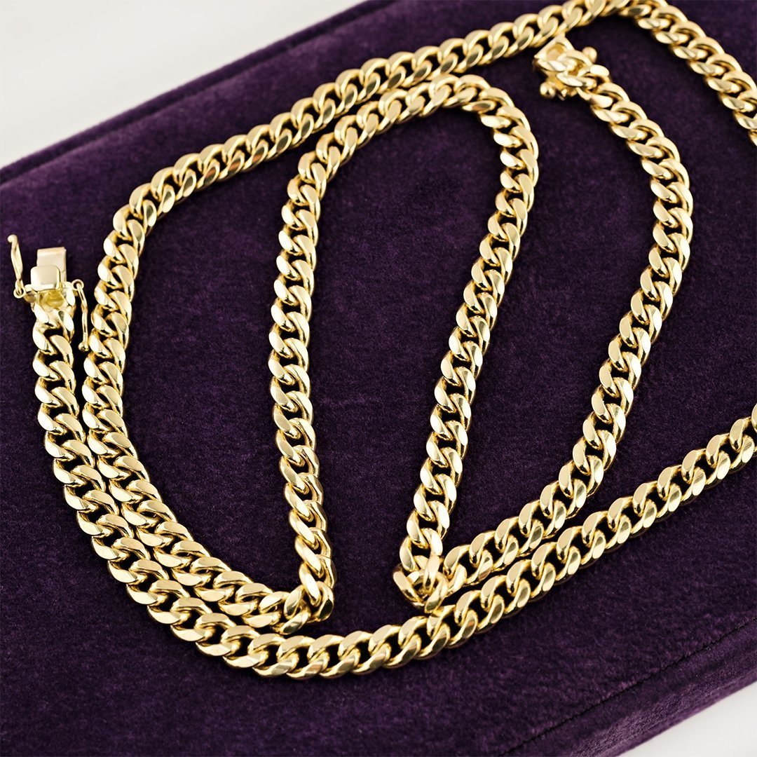 Yellow 10k Gold Cuban Link Chain 6 mm