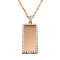 Thumbnail for Men's Rose Gold & Diamond Rectangle Pendant