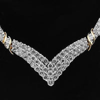 Thumbnail for 10K Solid Yellow Gold Womens Diamond Necklace 7.00 Ctw