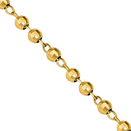 アクセサリー 10k Yellow Gold Ball Rosary Chain necklace-10k-yellow-gold-