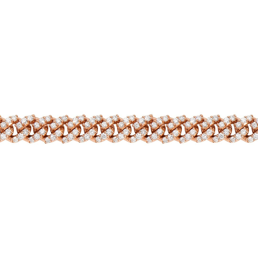 14k Rose Gold Cuban Link Necklace 13.8 Ctw