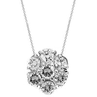 Thumbnail for 14K White Solid Gold Womens Diamond Necklace 1.00 Ctw