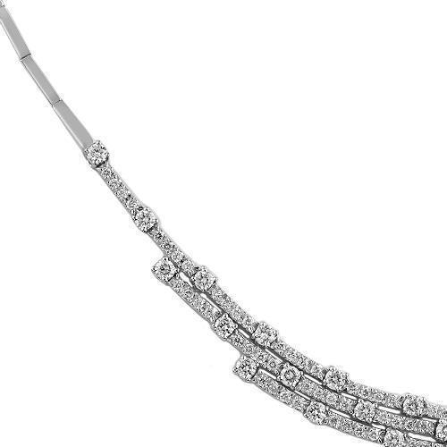 14K White Solid Gold Womens Diamond Necklace 8.37 Ctw