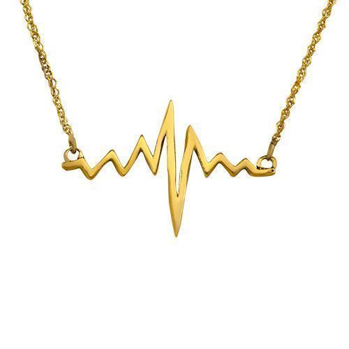 Yellow 14k Yellow Gold Diamond Heart Beat Necklace 0.22ctw