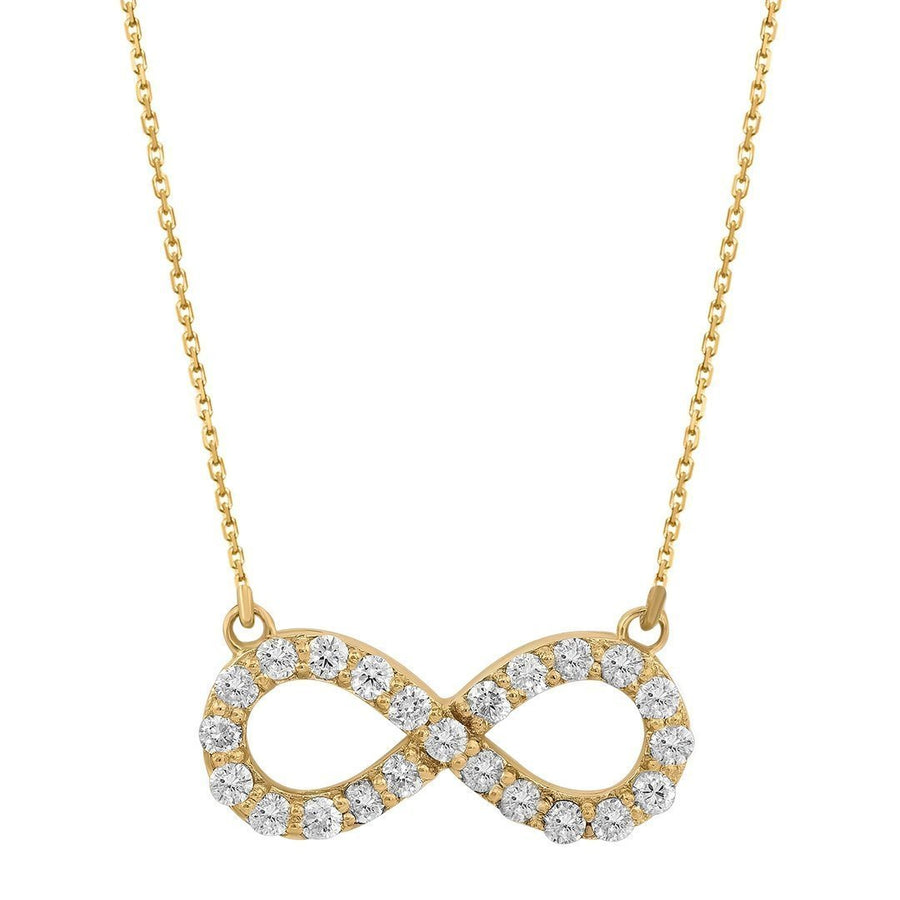 Yellow 14k Yellow Gold Diamond Infinity Necklace 0.37ct