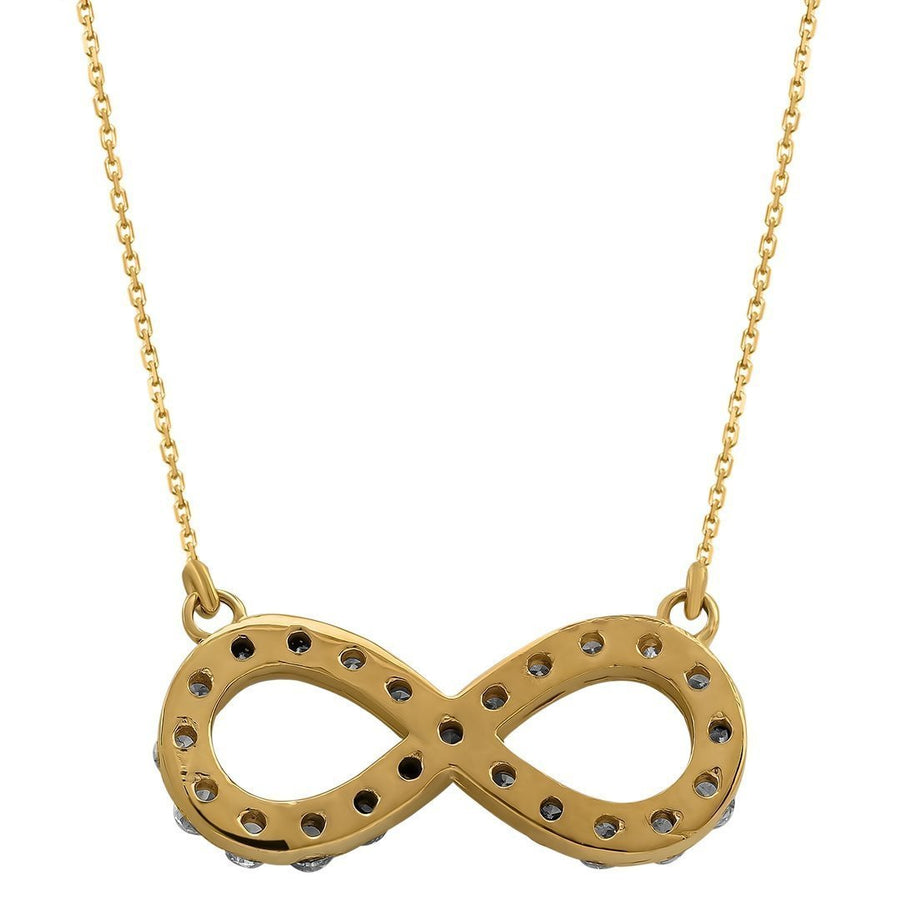 Yellow 14k Yellow Gold Diamond Infinity Necklace 0.37ct