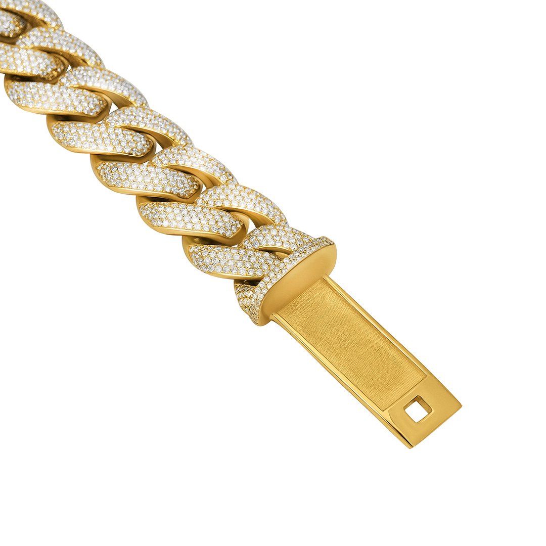 14k Yellow Gold Diamond Cuban Chain 94 Ctw1