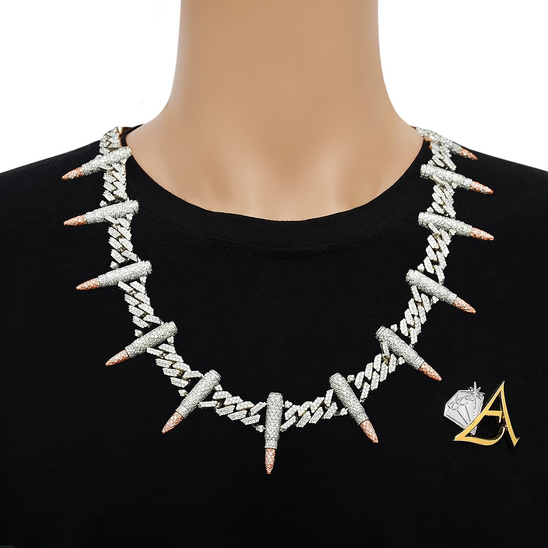 14k White Gold Diamond Artillery Cuban Chain Ctw – Avianne