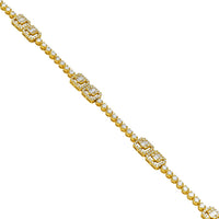 Thumbnail for 14k Yellow Gold Diamond Baguette Box Chain 10.09 Ctw